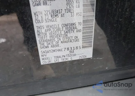 2019 Nissan Rogue S from USA, damaged, VIN 5N1AT2MT4KC783185